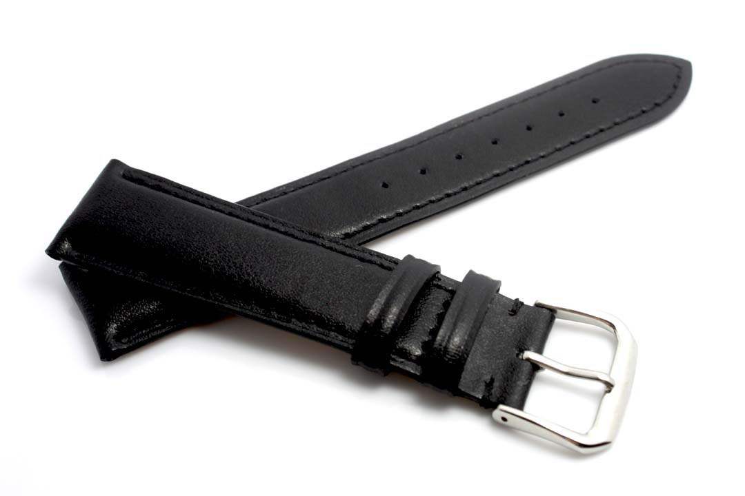 Swiss quality black calf leather band